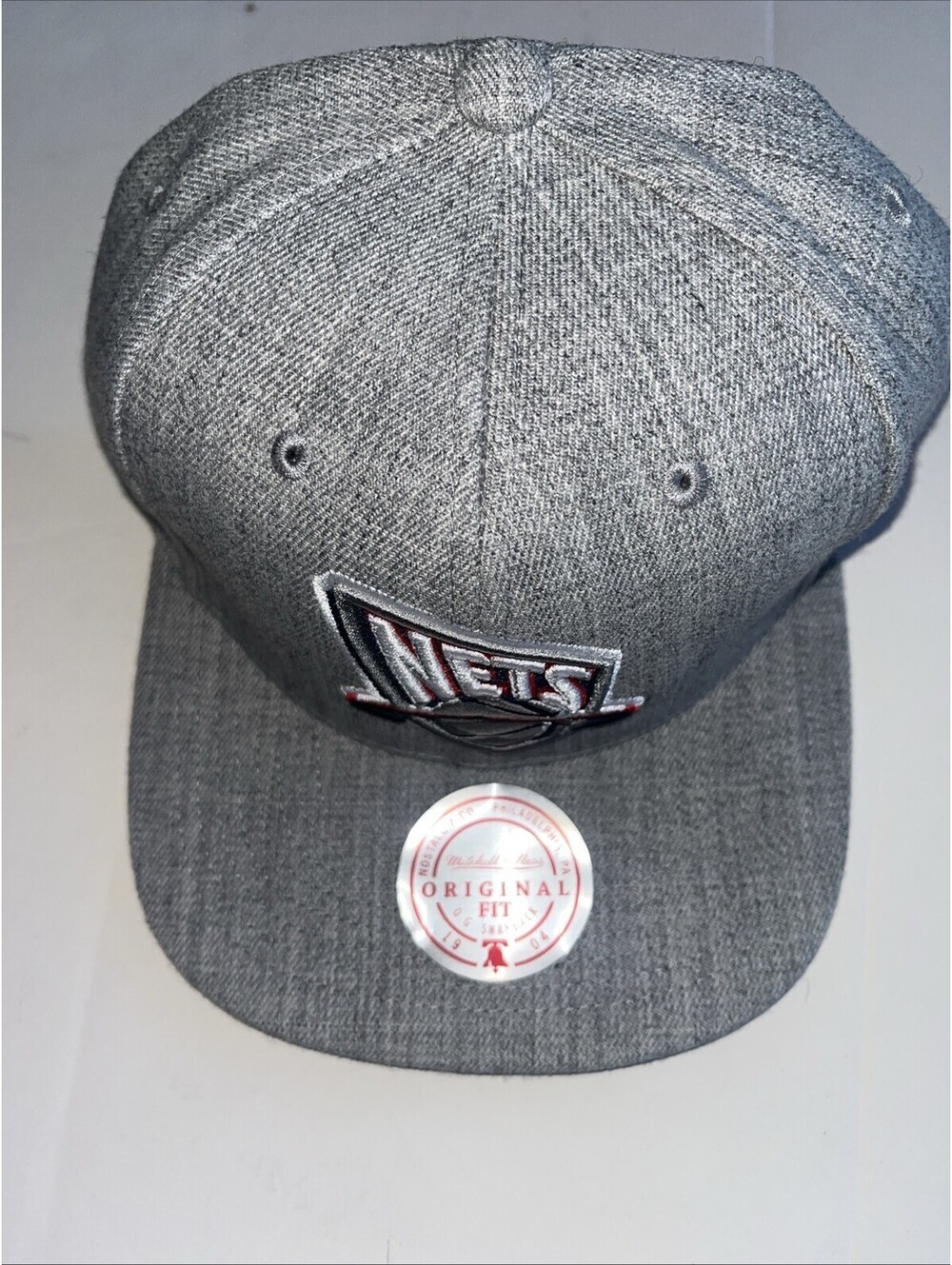Brooklyn Nets Hat Mitchell & Ness Snapback "Heather Gray" Logo Cap NBA Hat New